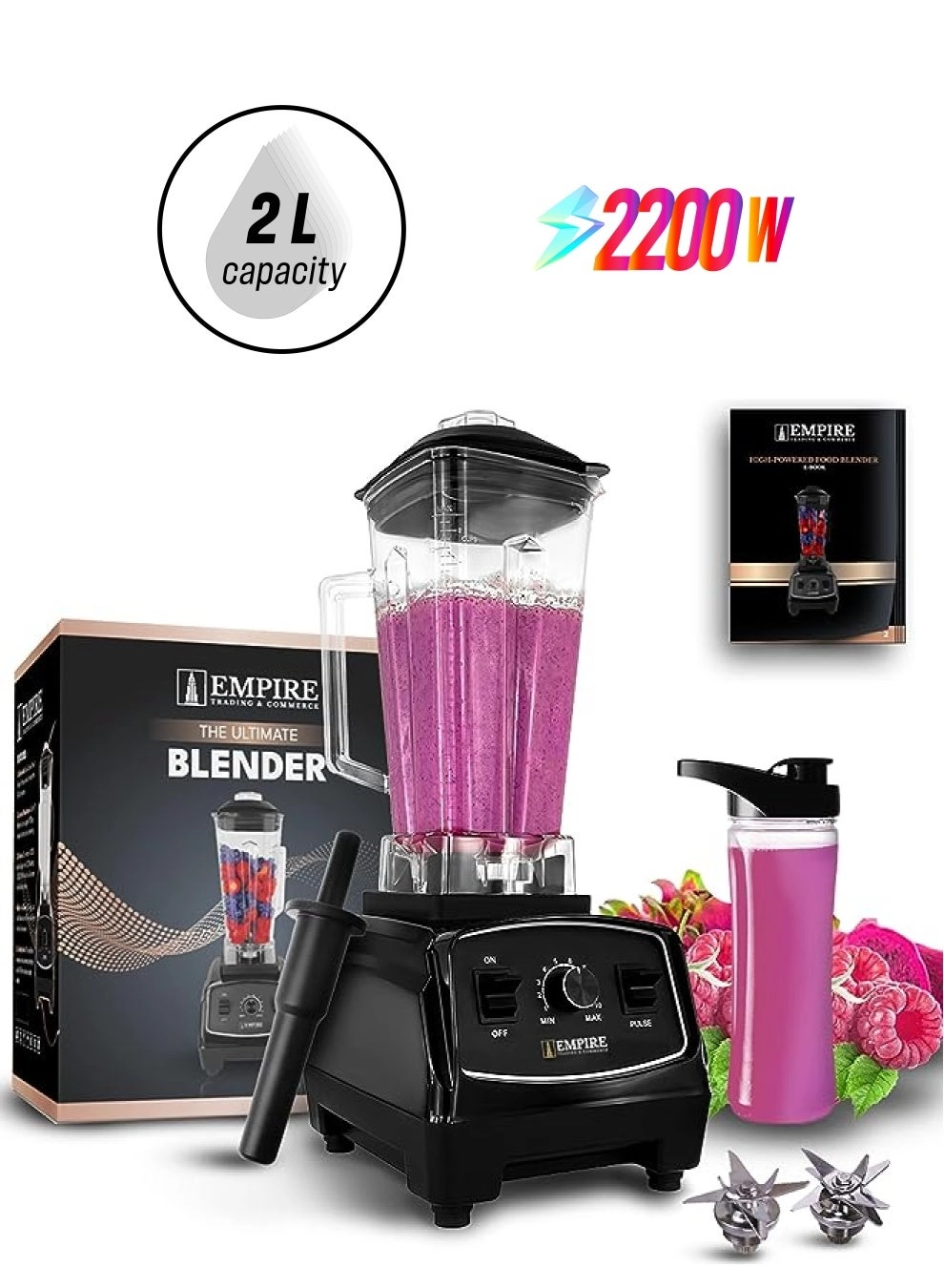 Empire Blender Smoothie Maker - 10 Adjustable Speeds Multiple Blades