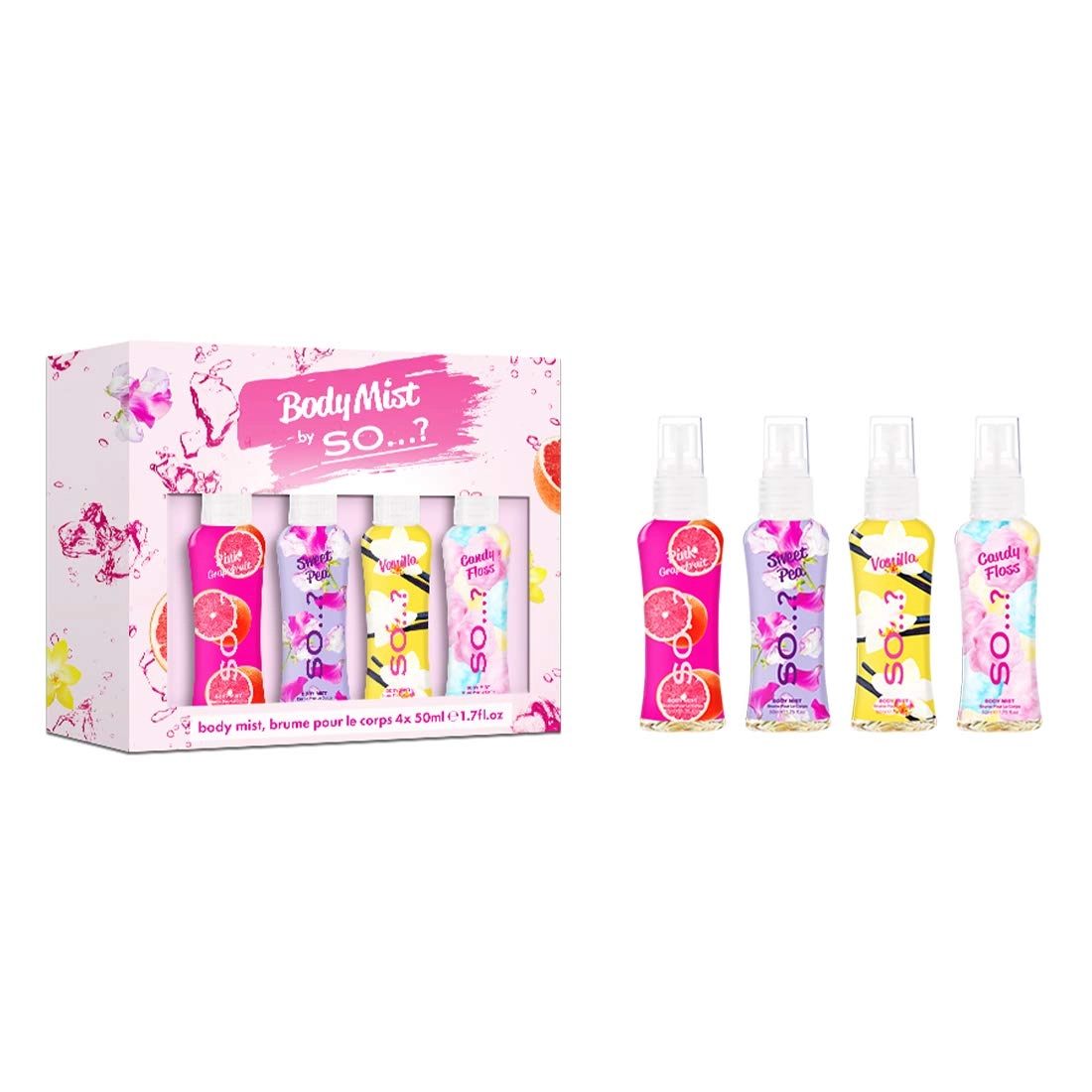 Unique Mini Mist Womens Gift Set - Body Mist 4 x 50ml.