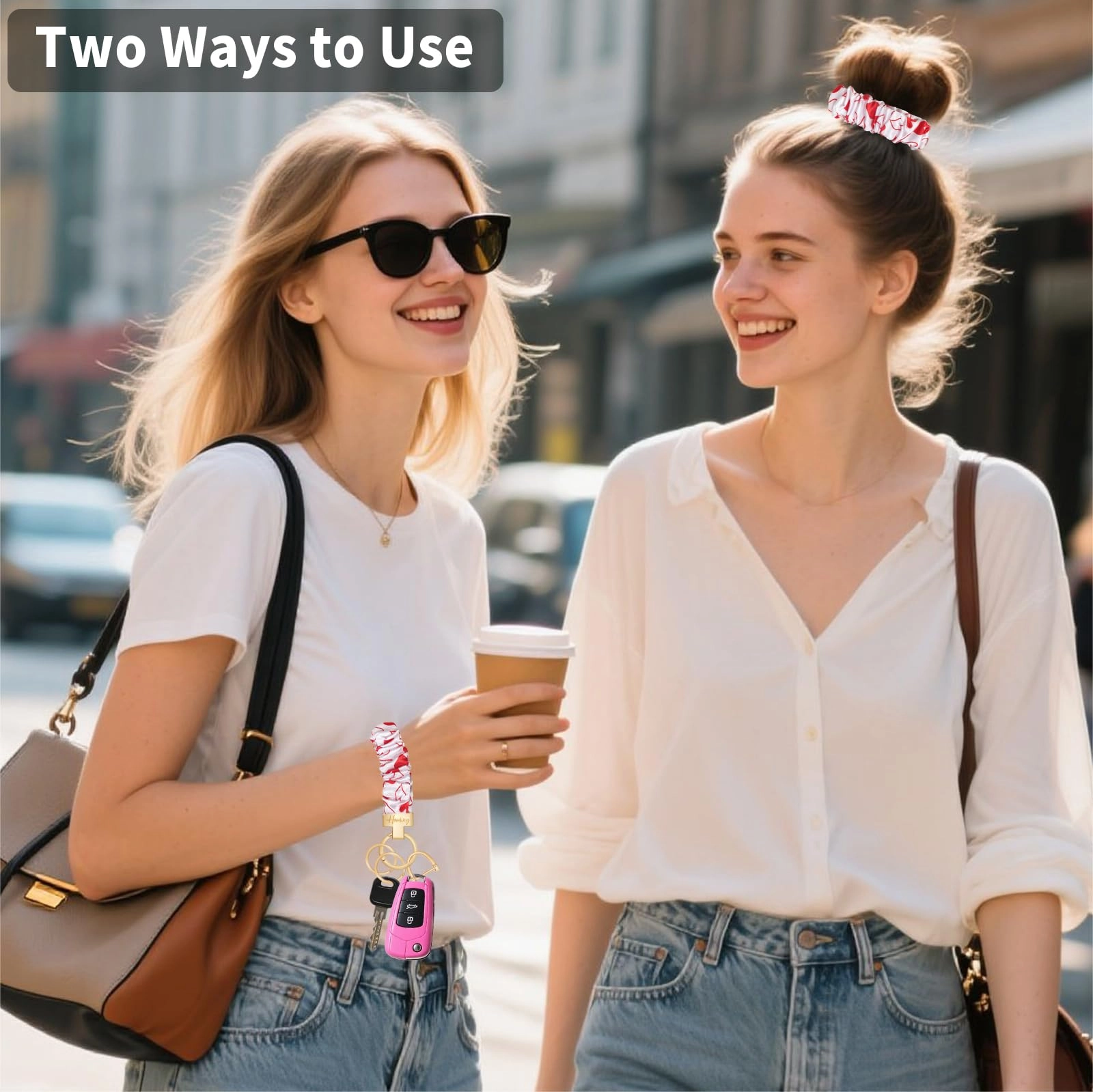 Stretchy Scrunchie Keychain Wristlet - Fun