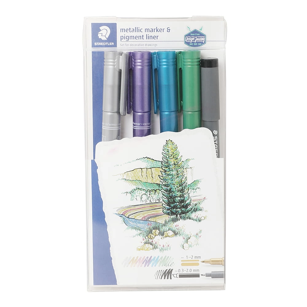 Metallic Markers - Set of 6 1 Pigment Liner