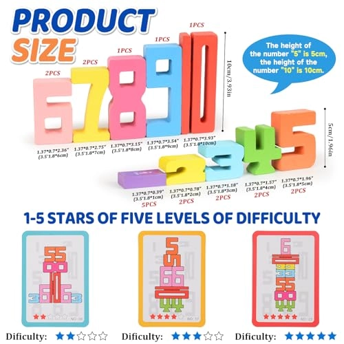 Wooden Number Blocks - 3+ 35 pieces