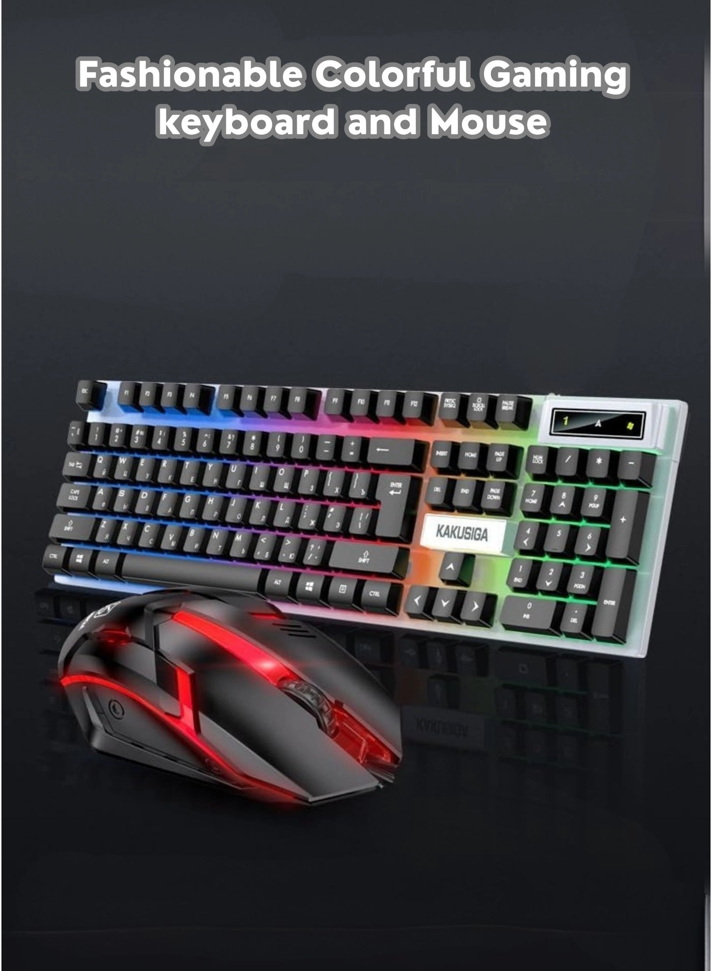 Gaming Keyboard - 103-Key International English Wired + Gaming Mouse - High DPI Wired