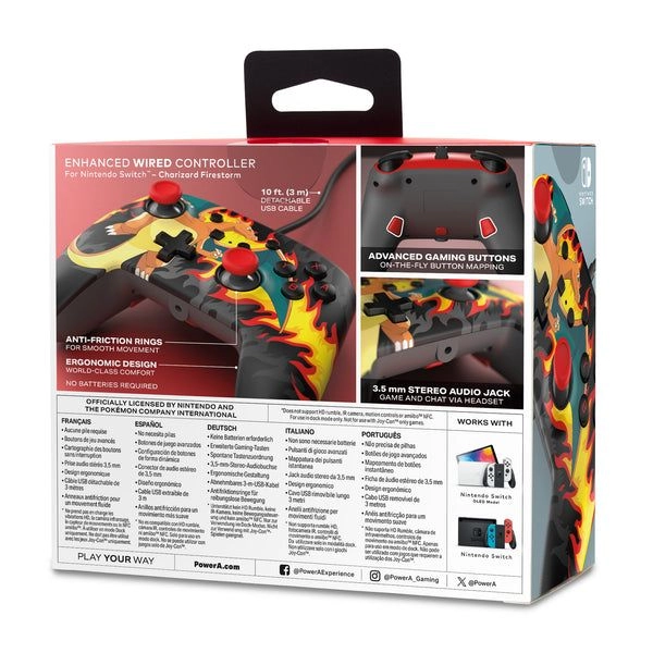 Enhanced Wired Controller - Charizard Firestorm Nintendo Switch