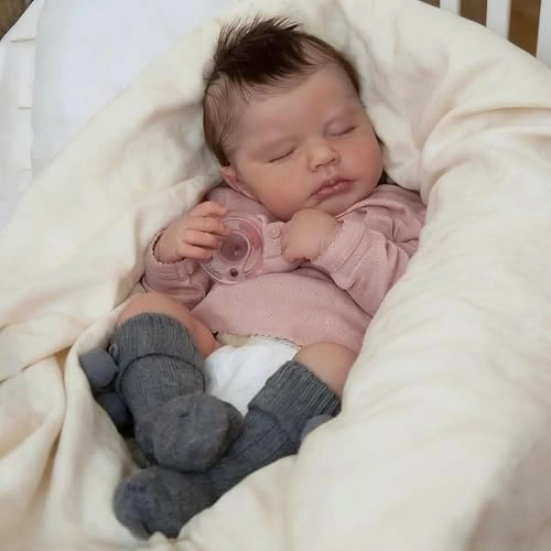 LOULOU Reborn Baby Doll - 20 Inch Soft Cloth Body & Vinyl Limbs Sleeping Ages 3+