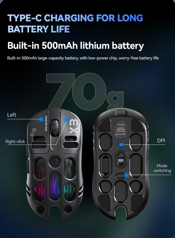 X3 Tri-Mode Gaming Mouse - Wireless