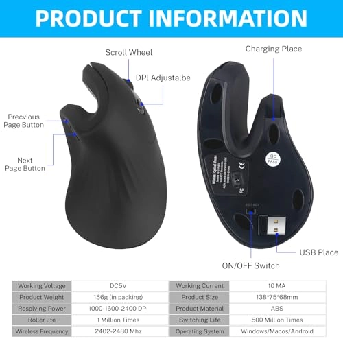 Vertical Mouse - Wireless