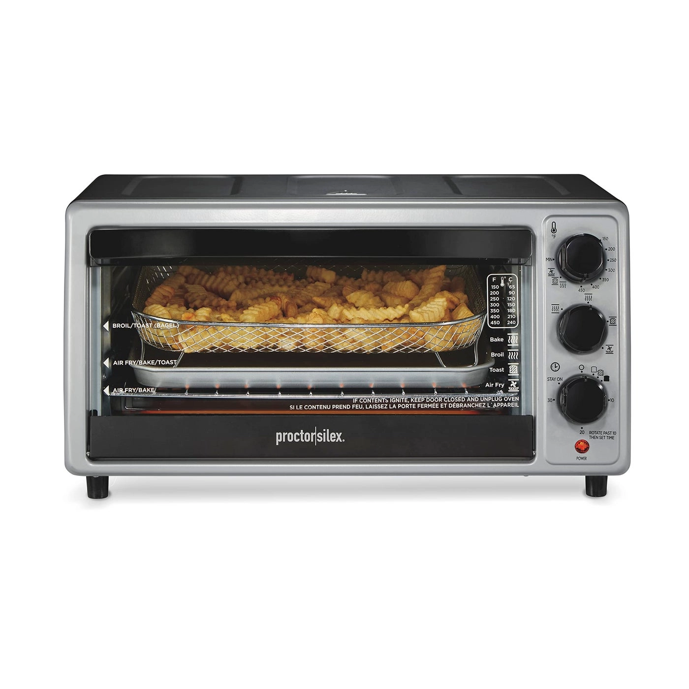 Proctor Silex SimplyCrisp - Air Fryer Toaster Oven Combo 4 Functions Fits 6 Slices or 12 Pizza Auto Shutoff Black 31275