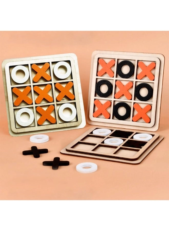 Tic Tac Toe - Wood Mini 3Pcs 3 Color