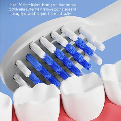 Sonic Electric Toothbrush - 4 Modes 3 Brush Heads Rechargeable