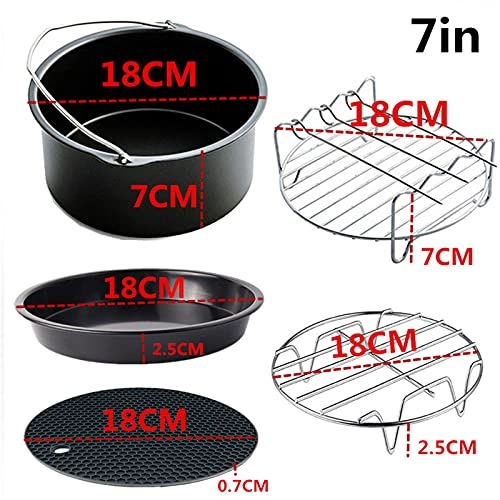 Air Fryer Accessories - high quality carbon steel with non stick coating 5Pcs