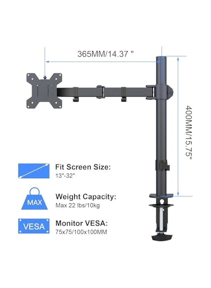 Monitor Mount Arm - Single 20 to 32 inches 75x75mm and 100x100mm