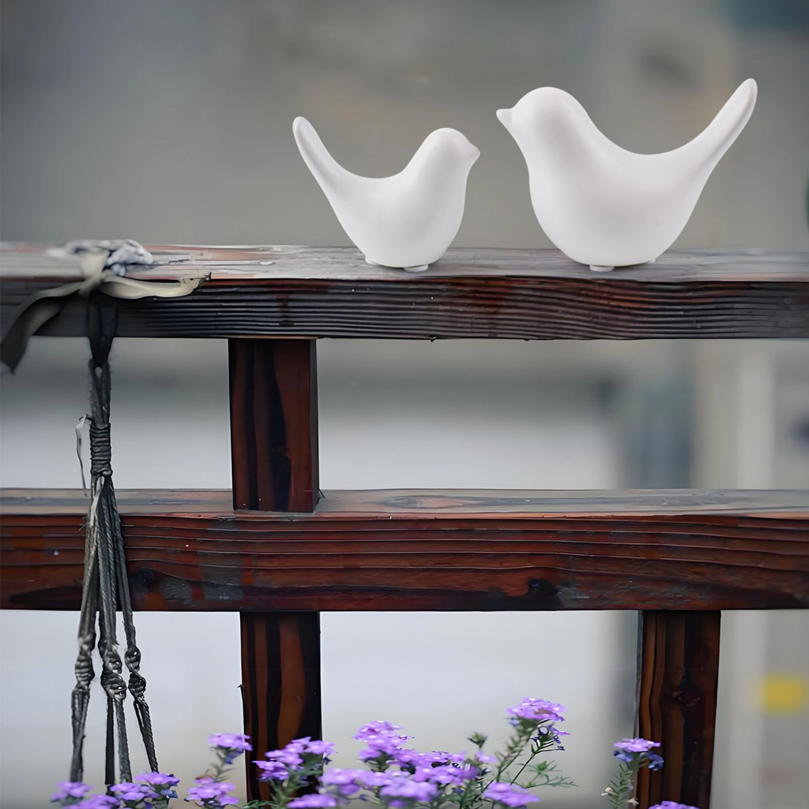 White Birds Statues - Ceramic
