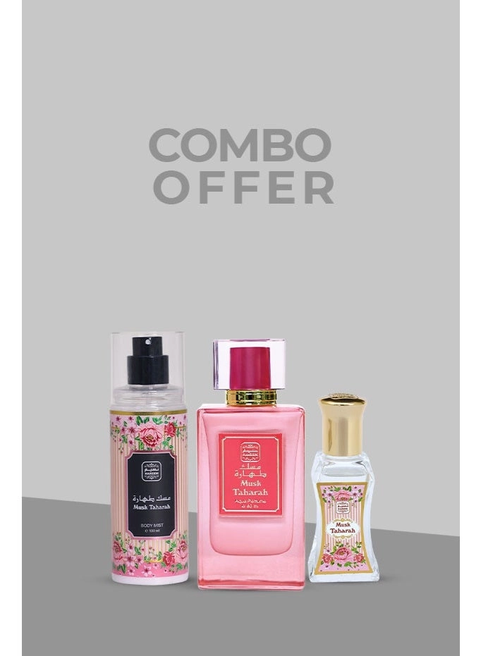 Naseem Musk Tahara Eau de Parfum - 80ml + Musk Tahara Body Mist - 100ml + Musk Tahara Roll-On - 24ml Pack of 3
