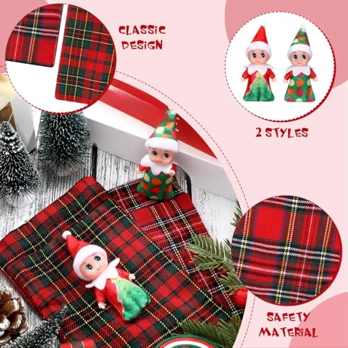 Christmas Elf Doll - 2 Pieces Twins + Christmas Elf Sleeping Bag - Red Plaid Ages 6+
