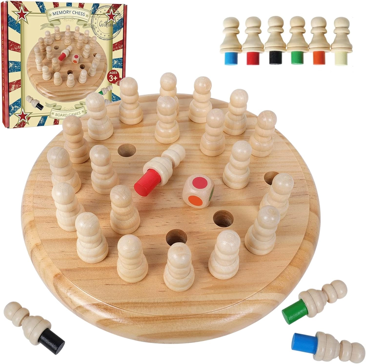 GOTHINK Memory Chess - Adults, Teens, Kids 24 pieces