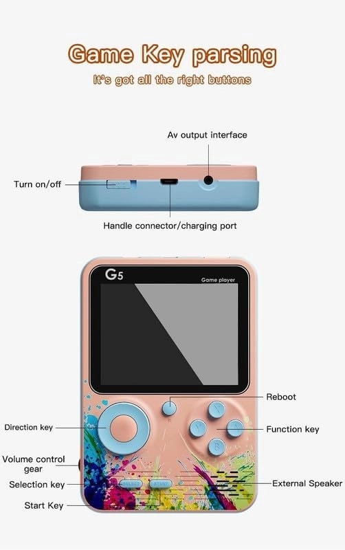 G5 - 3.0" HD Screen 500 Classic Games AV Output