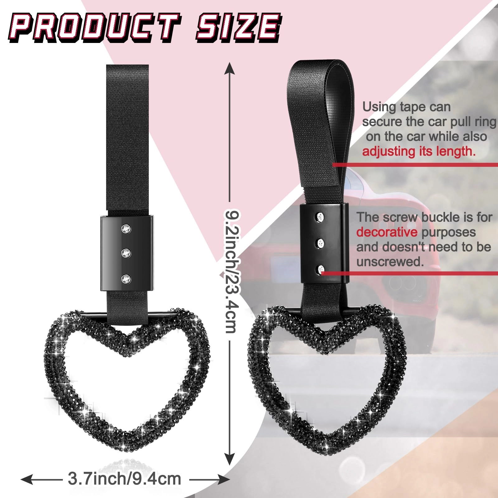 Bling Heart Handle Ring - Black Devil Style