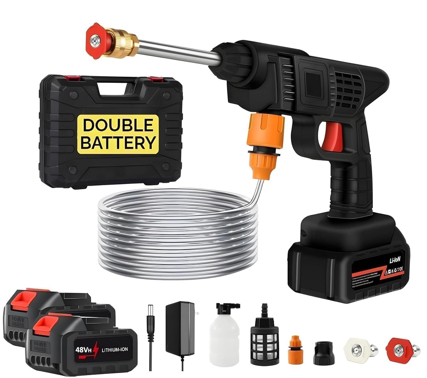 Sooprinse Pressure Washer Gun - Double Battery 48V 12000mAh 5M Hose Pipe