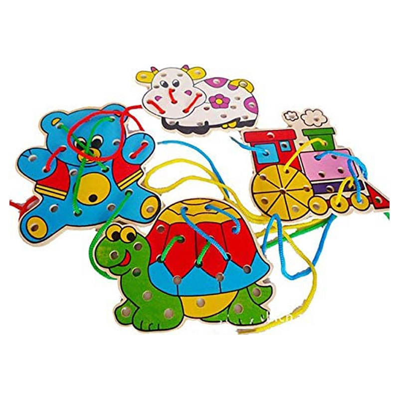 BrainGiggles Wooden Lacing Toy - 3 +