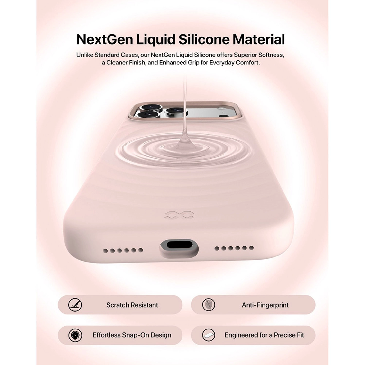 QUIVERX Ripple Case with Metallic Camera Frame for iPhone 17 Pro Max