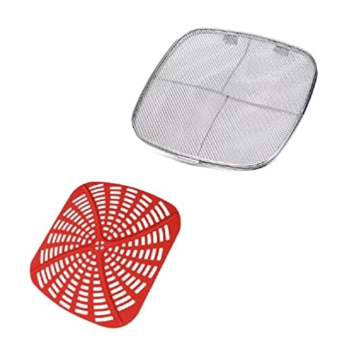 Air Fryer Pad - Stainless Steel+Silicone 1x + Splatter Shield