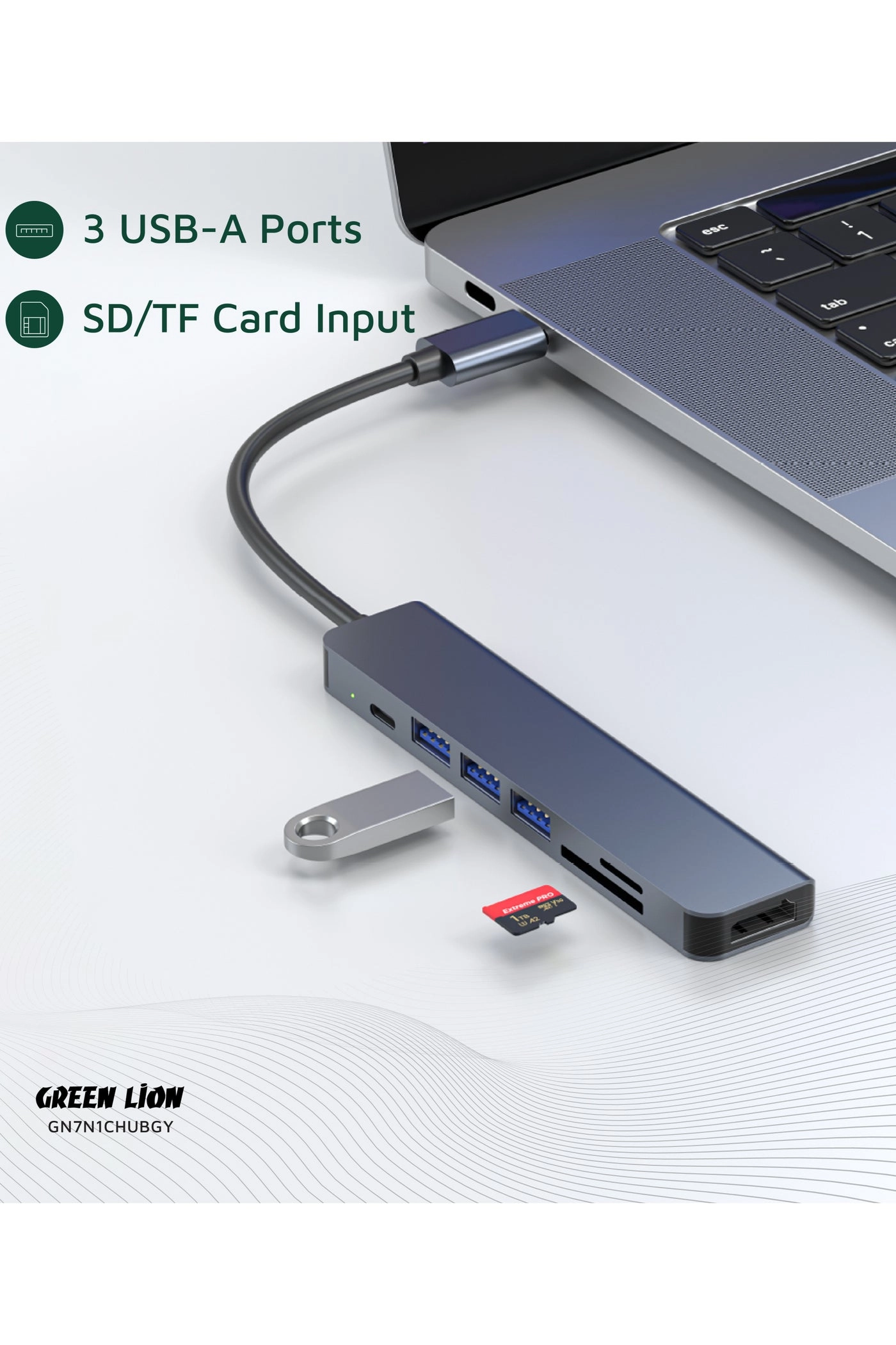 7-in-1 USB-C Hub - 4K@30Hz HDMI 87W PD 5Gbps