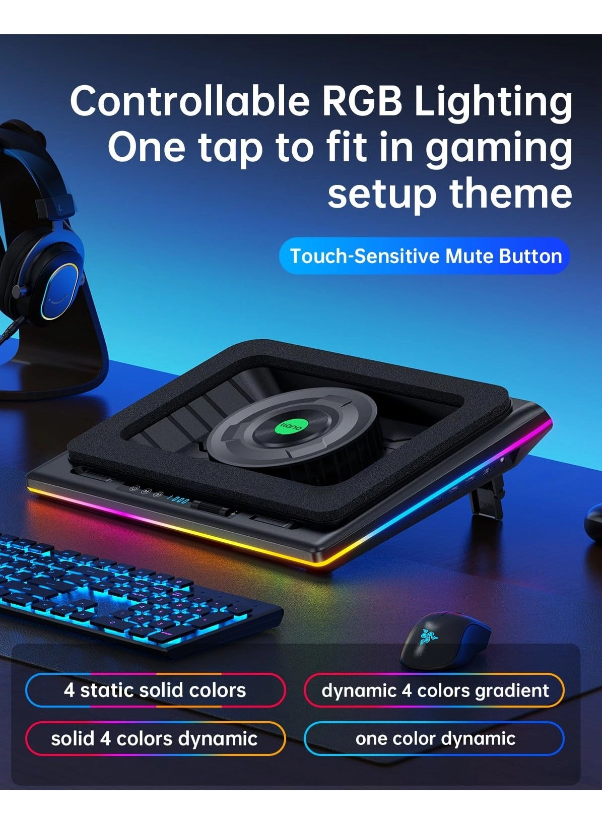 RGB Laptop Cooling Pad - 15-19in