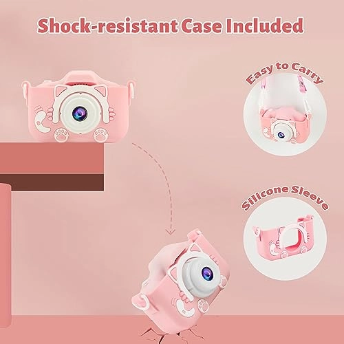 Pink Cat Kids Camera