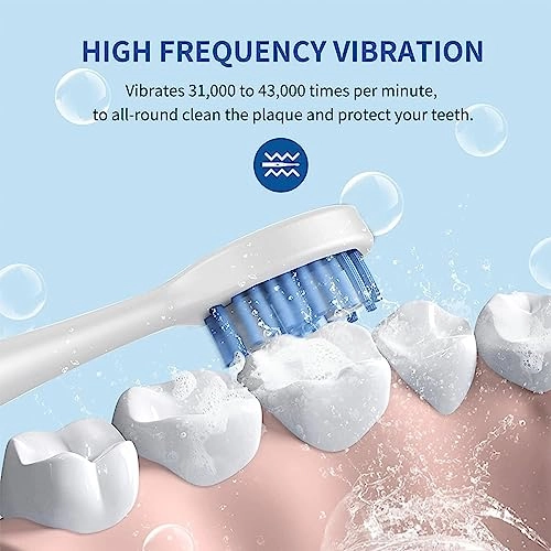 Sonic Electric Toothbrush - 43,000 vpm/min 4 Brush Heads USB Rechargeable