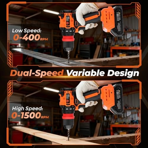 Brushless Cordless Drill Driver Kit - 2000mAh 21V