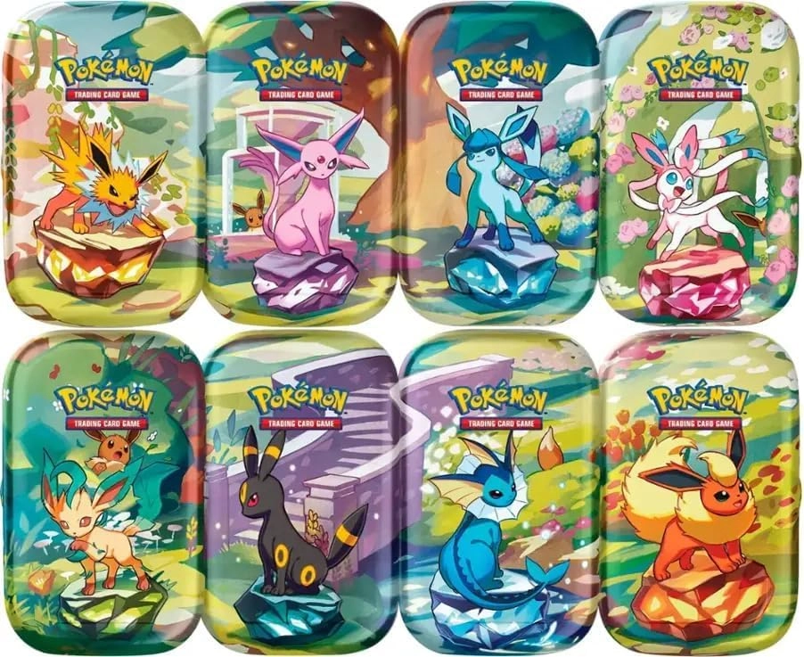 Scarlet & Violet-Prismatic Evolutions Mini Tin - Glaceon - 2 Booster Packs 1 Coin Bundle