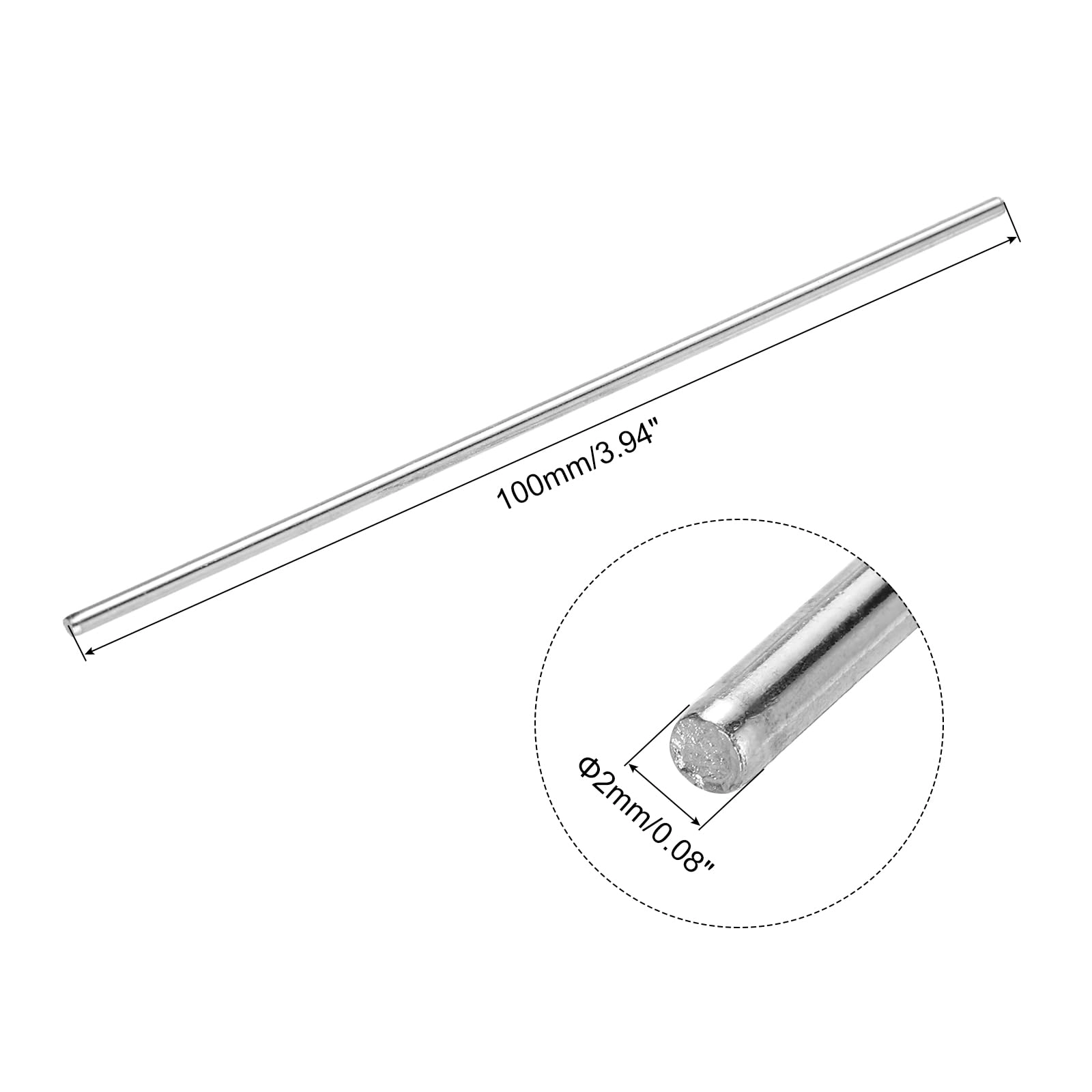 Round Rod Axles - 2x100mm 30pcs