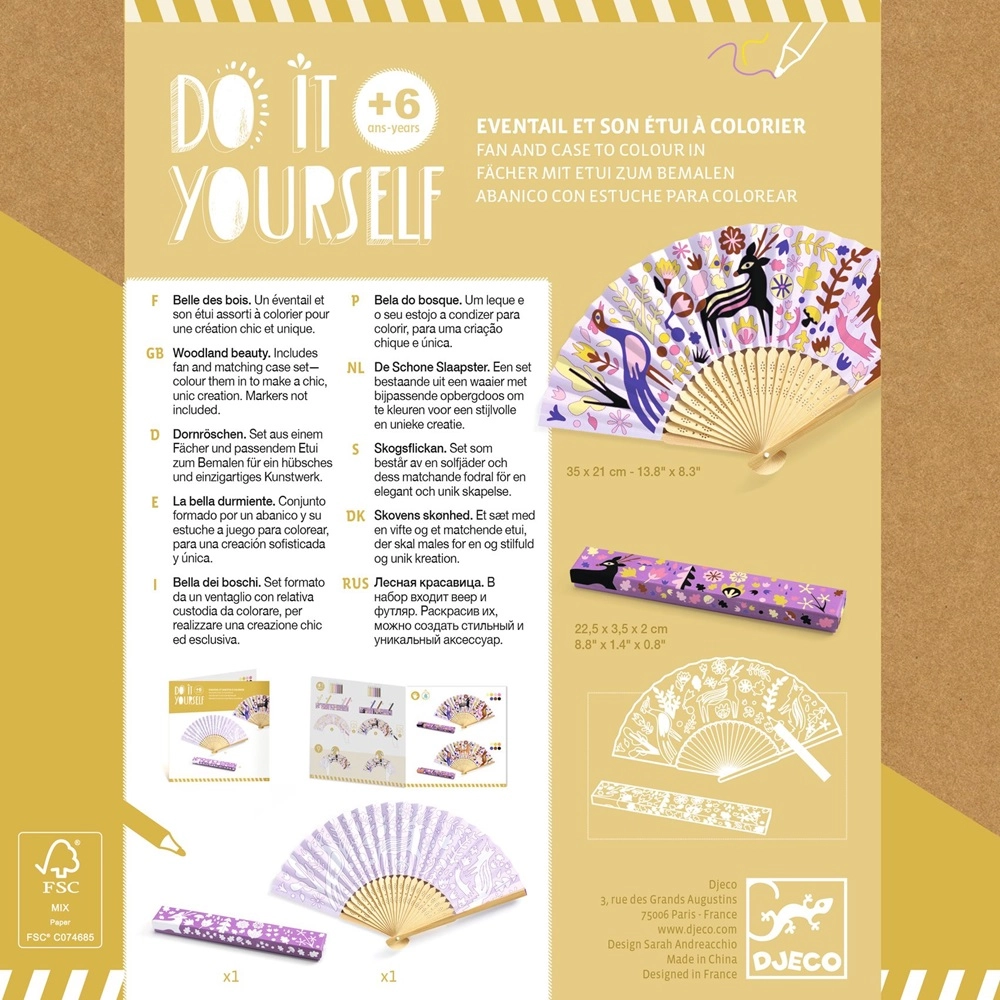 Do It Yourself Craft Kit - Large fan 37 x 21 cm Protective case