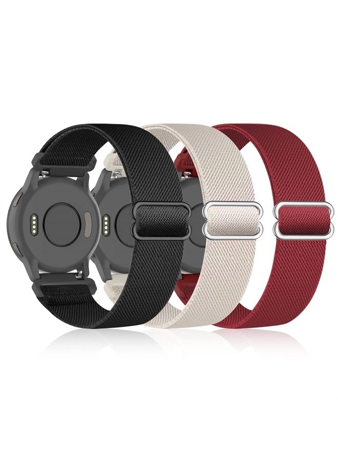 Bolesi 3 Pack 18mm Stretchy Watch Bands for Garmin Venu 2S / Vivoactive 4S / Vivomove 3S