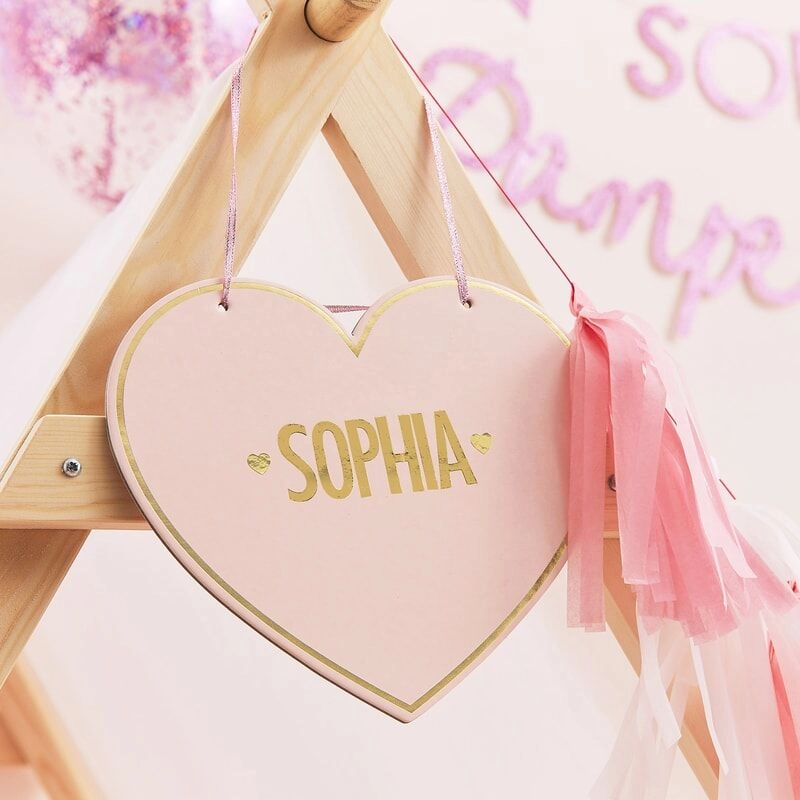 Gold Foiled Heart Signs - 4 Pieces Pamper Party