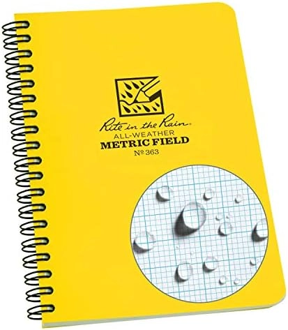 Rite in the Rain All-Weather Side-Spiral Notebook 4 5/8" x 7" Spiral - Grid 32 Sheets