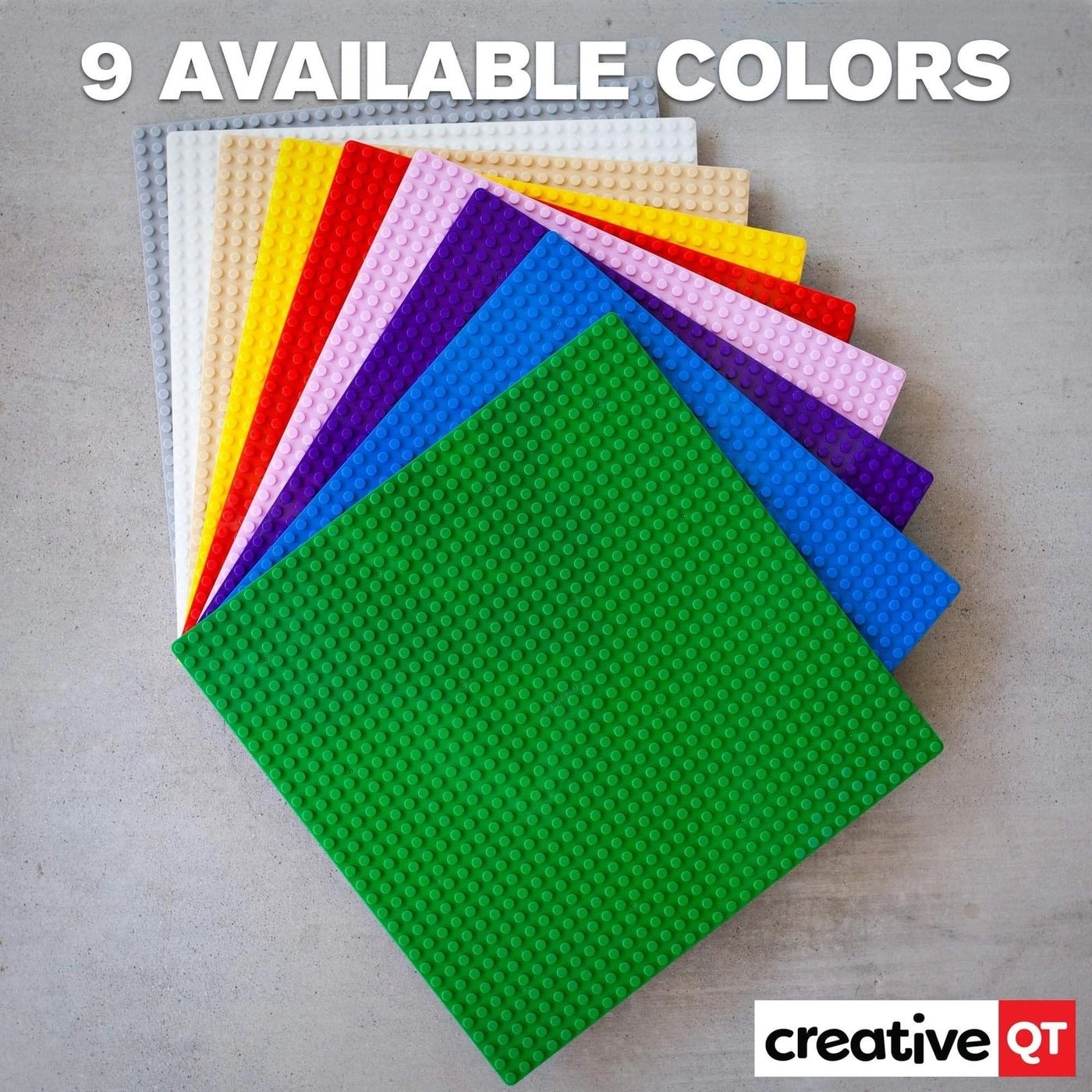 Peel-and-Stick Building Baseplates - 4-Pack 10 x 10 in Gray