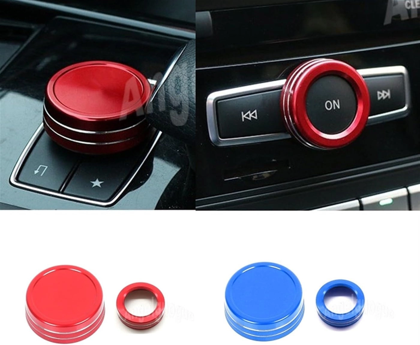 Car Multimedia Control Knob Cover - Applicable for A B CLA GLA GLE ML GL C W204 Class Silver