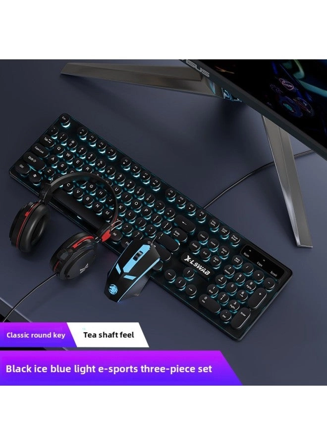 Generic Real Mechanical Feel Keyboard - Black Wired + Mouse - Free + Table Mat - 800*300