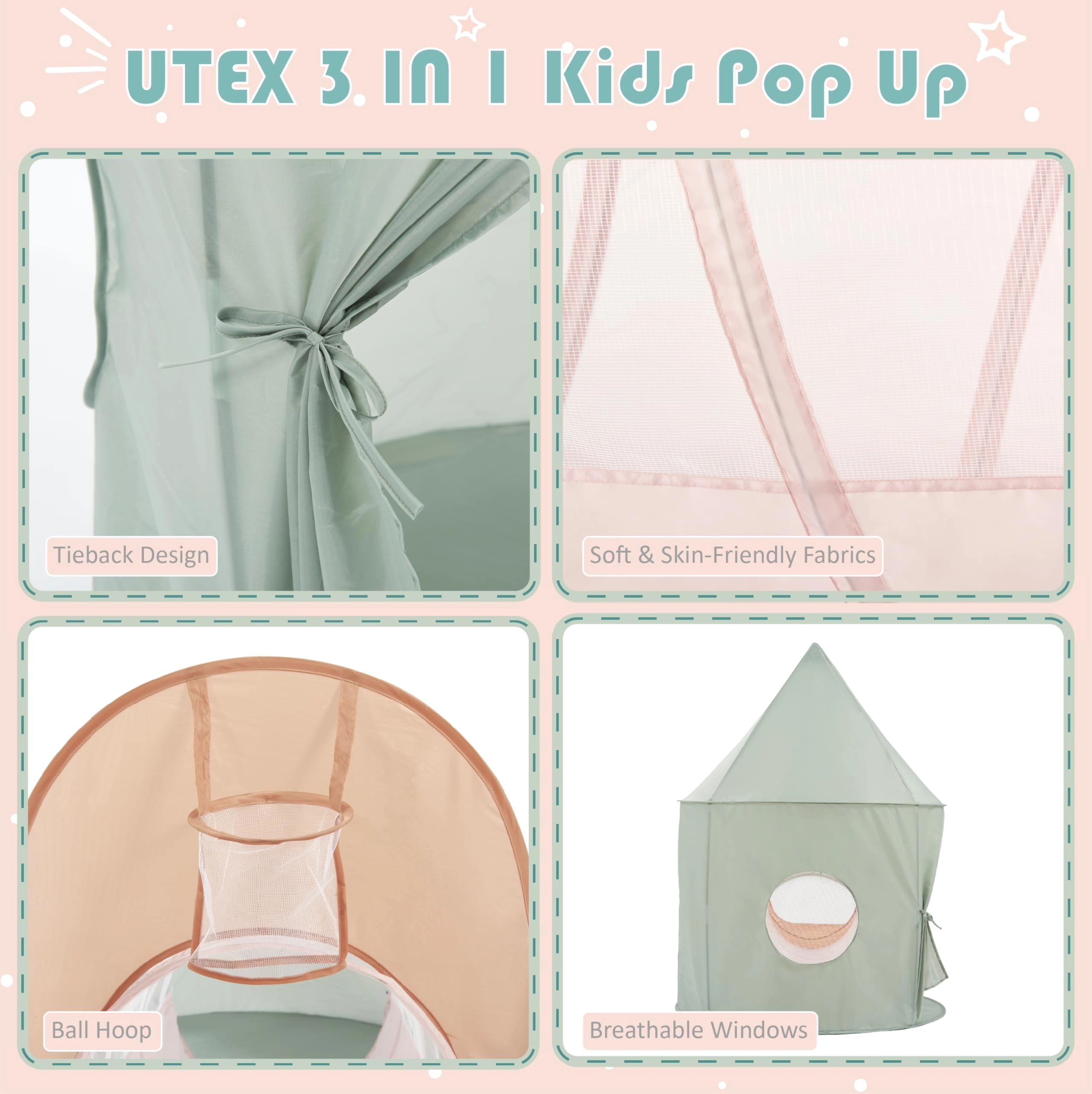 3 in 1 Pop Up Play Tent