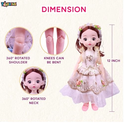 Cute Doll - 12-Inch Plastic Wedding Dress Ages 3+