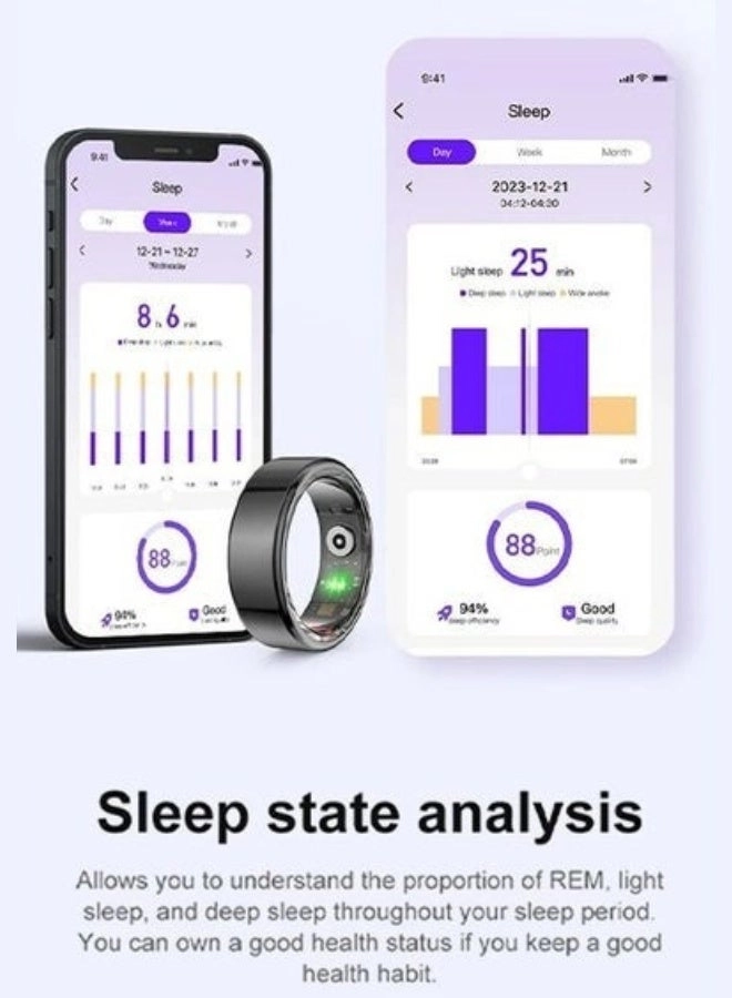 Smart Titanium Health Ring - Waterproof IP68 Heart Rate SpO₂