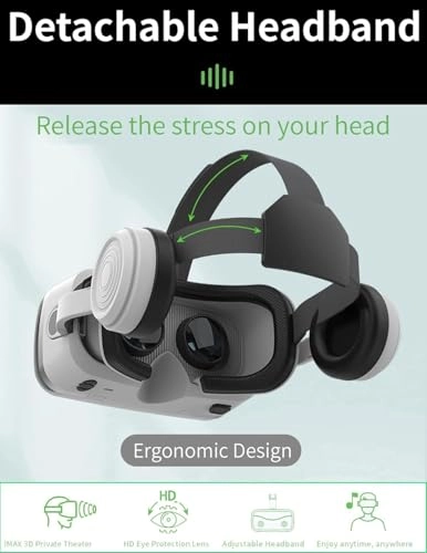 3D Virtual Reality Headset - 4.7-7.2 Android/iOS Black