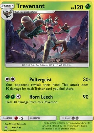 Pokémon Trevenant 7/145 - 1x + Toploader