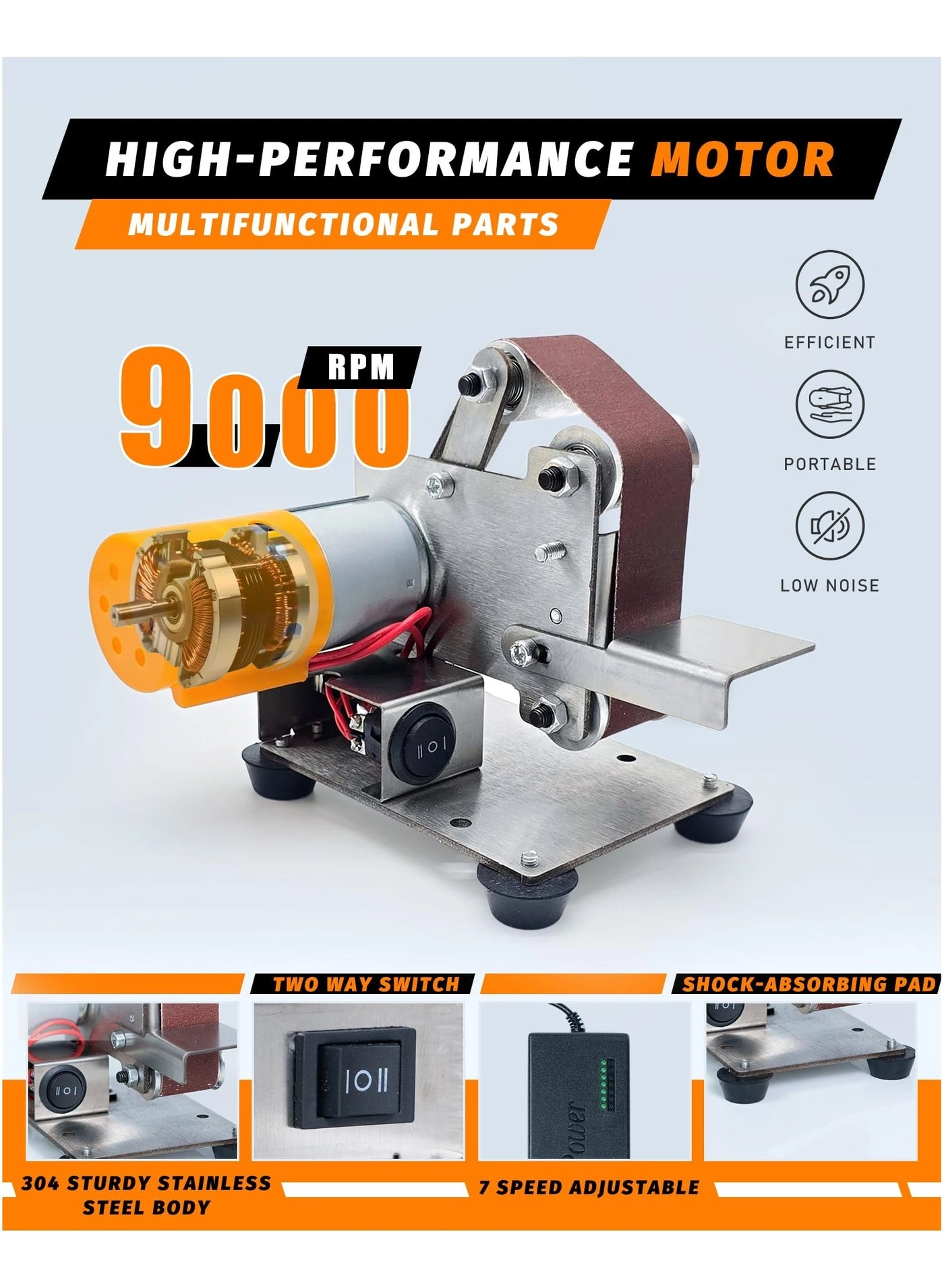 Mini Belt Sander - 15 Degree 7 Speed Kit