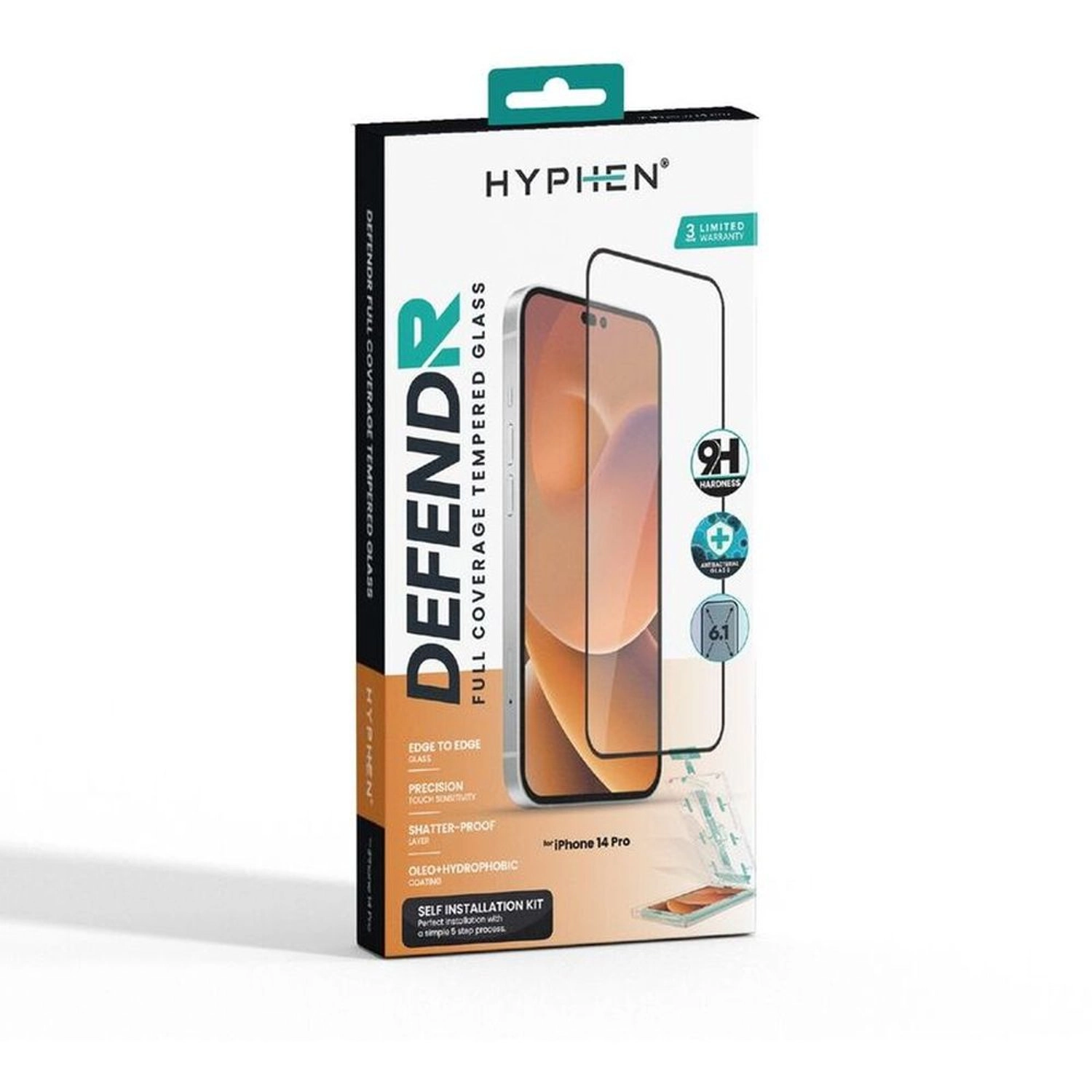 Defender Full Coverage Tempered Glass - iPhone 14 Pro 9H