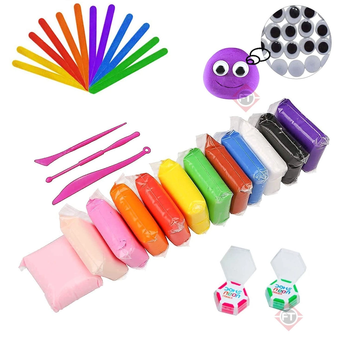 Air Dry Clay Set - 12 Color Jewellery Making Beginners Kit