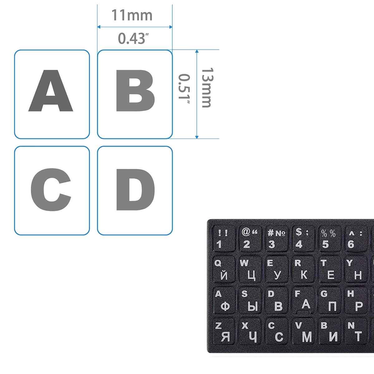 Universal Russian Keyboard Stickers - RU Wired/Wireless