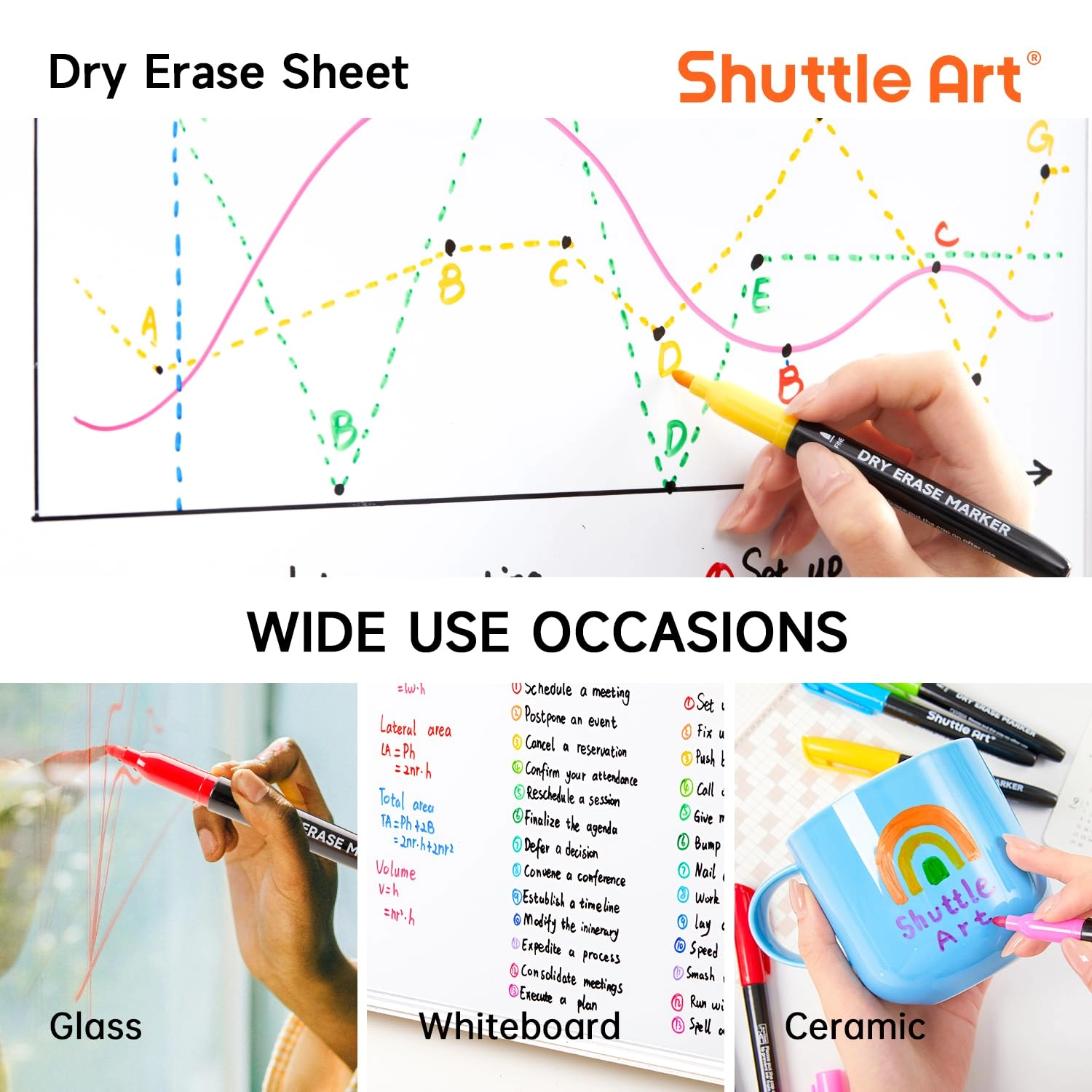 Dry Erase Markers - Multicolor Fine
