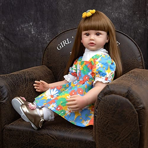 Reborn Baby Doll - 24 Inch Vinyl Cotton Body Pink Yarn Skirt Ages 3+